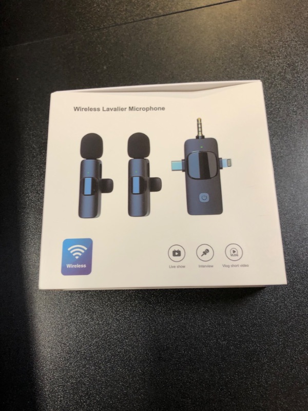Photo 1 of Wireless Microphone for iPhone, Android, Camera, iPad, USB C Microphone, 3 in 1 Dual Professional Wireless Lavalier Mini Microphone, Plug-Play Wireless Mic for Video Recording,YouTube
