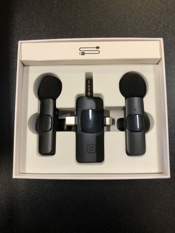 Photo 1 of Wireless Microphone for iPhone, Android, Camera, iPad, USB C Microphone, 3 in 1 Dual Professional Wireless Lavalier Mini Microphone, Plug-Play Wireless Mic for Video Recording,YouTube
