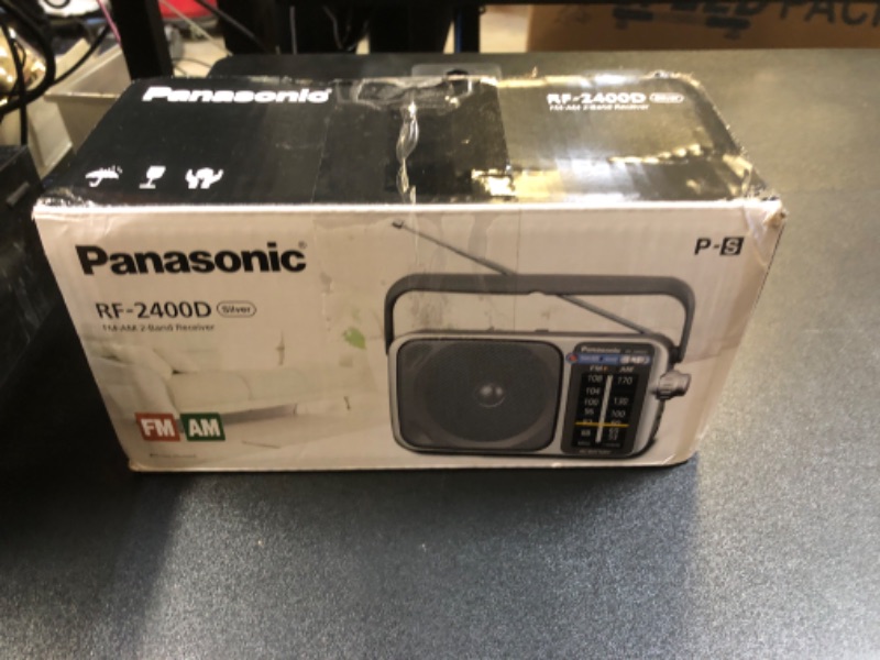 Photo 3 of Panasonic Portable AM / FM Radio, Battery Operated Analog Radio, AC Powered, Silver (RF-2400D) 22.8 x 7.8 x 10.8