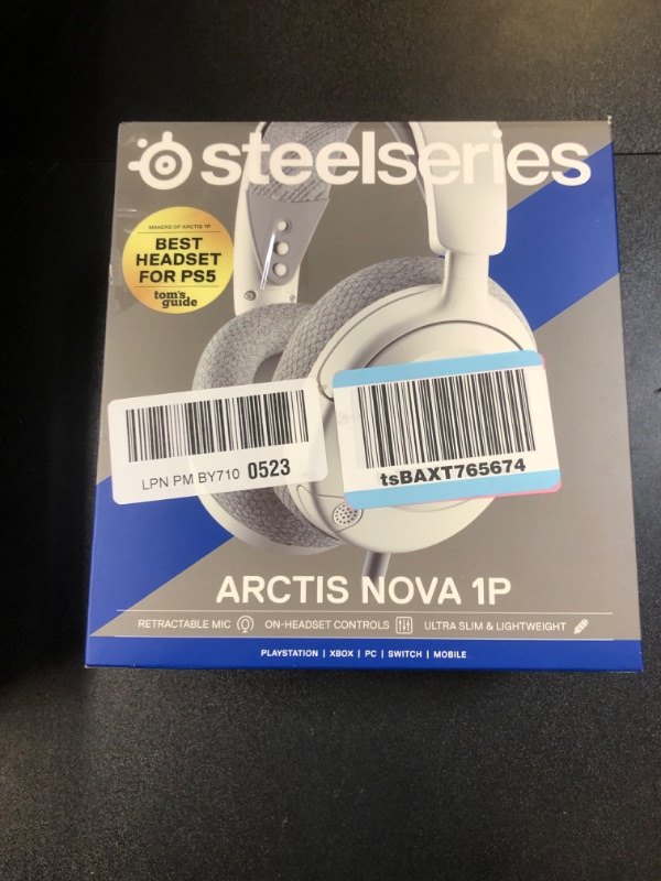 Photo 4 of SteelSeries Arctis Nova 1P Multi-System Gaming Headset — Hi-Fi Drivers — 360° Spatial Audio — Comfort Design — Durable — Lightweight — Noise-Cancelling Mic — PS5/PS4, PC, Xbox, Switch - White Arctis Nova 1P Wired White