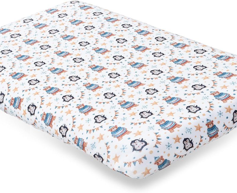 Photo 1 of Baby Bassinet Sheets Super Soft Breathable Waterproof Bassinet Fitted Sheets Suitable for Different Shapes Cradle Sheets with Animal Cartoon for Baby Boys and Girls 1PC
