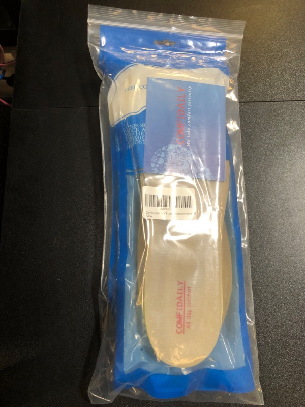 Photo 2 of 2 Pairs Pain Relief Comfort Memory Foam Insoles, Heel Cushioning, Shock Absorption for Plantar Fasciitis Foot, Offload Pressure for Men and Women (US M:7-10 or W:8-11)