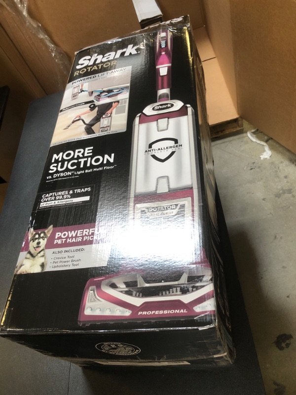 Photo 2 of Shark NV752 Rotator Powered Lift-Away TruePet Upright Vacuum with HEPA Filter, Large Dust Cup Capacity, LED Headlights, Upholstery Tool, Pet Power Brush & Crevice Tool, Perfect for Pets, Bordeaux Single Brush Roll Bordeaux