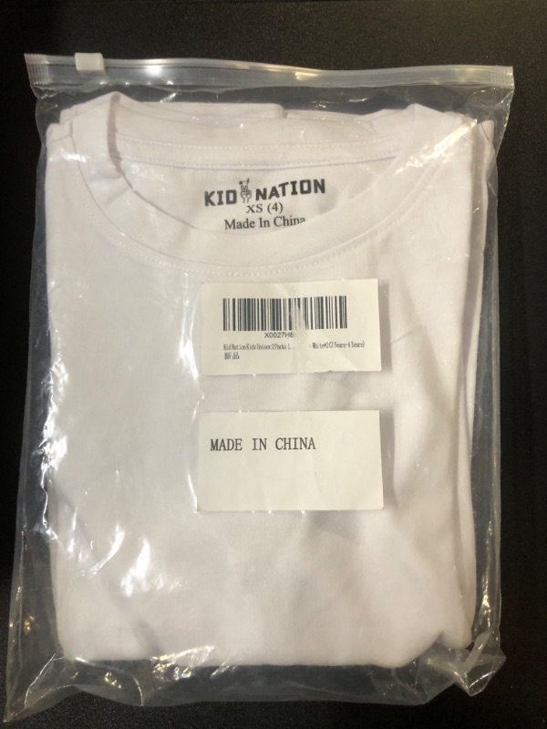 Photo 2 of 2 Pack Toddler White Tshirt XS (4)