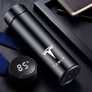 Photo 1 of 17 oz Car Logo Black Frosted Travel Mugs & Tumblers Vacuum Insulated Stainless Steel Thermal Bottle Fashion Business Thermal Cup for Hot or Cold Drink Coffee Or Tea (fit tesla New)
