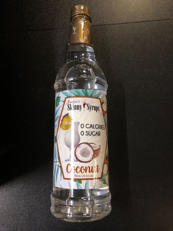 Photo 2 of Jordan's Skinny Mixes Sugar Free Syrup, Coconut Flavor, Fruit Flavored Water Enhancer, Drink Mix for Ice Tea, Lemonade & More, Zero Calorie Flavoring, Keto Friendly, 25.4 Fl Oz, 1 Pack Coconut 25.4 Fl Oz (Pack of 1) (bb 07/11/25)