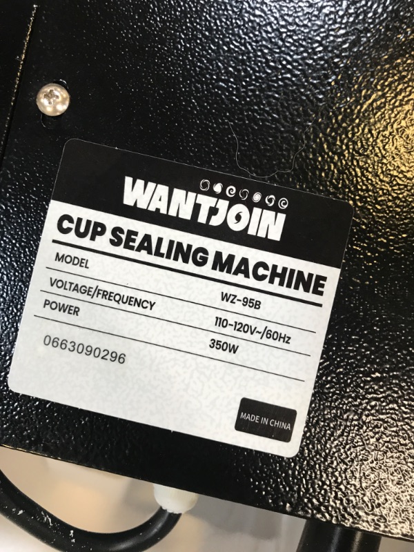 Photo 1 of WantJoin Cup Sealing Machine Full Automatic Cup Sealer Machine 90/95mm 35.4/37.4in Electric Cup Sealing Machine 500-650 Cups/H Digital Control LCD Panel Cup Sealer for Bubble Milk Tea Coffee Black