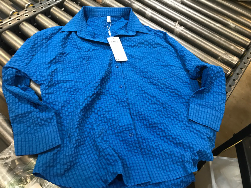 Photo 1 of Size M--Long Sleeve Blue Blouse