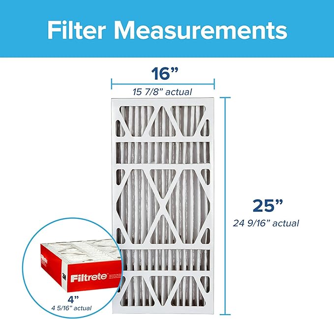 Photo 1 of 2Pack Filtrete ADP01-2PK-2 16x25x4 AC Furnace Air Filter, MPR 1000, Fits Honeywell and Lennox Devices, Micro Allergen Defense Deep Pleat