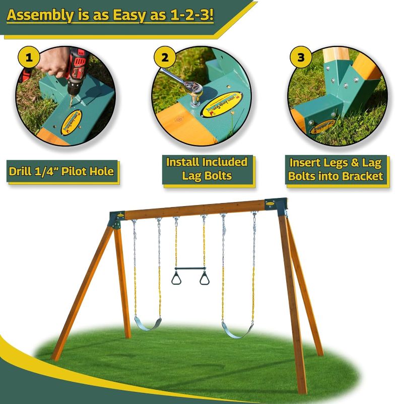 Photo 1 of 
Eastern Jungle Gym Easy 1-2-3 A-Frame 2 Brackets for Swing Set with All Mounting Hardware