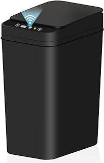 Photo 1 of  Bathroom Small Trash Can with Lid, 2.2 Gallon Touchless Automatic Garbage Can Slim Waterproof Motion Sensor Smart Trash Bin for Bedroom, Office, Living Room (Black)