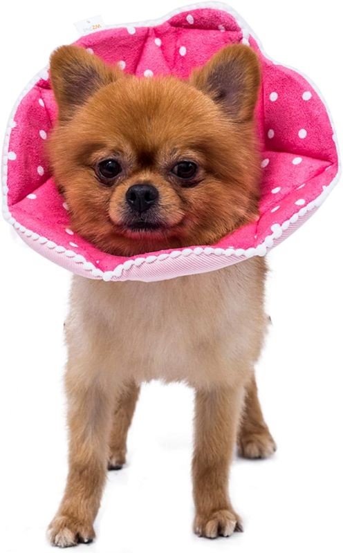 Photo 1 of Adjustable Dog Cat Cone,Soft Recovery Cat Cone Collar,Dog Protective Collar for Cats,Puppy and Small Dogs,Pink