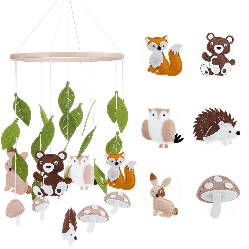 Photo 1 of Woodland Ocean Mobile for Crib Jungle Baby Nursery Mobiles Forest Safari Mobile for Crib Baby Mobiles Animals Woodland Nursery Decor for Baby Boys Toys Girls Room Decor (Sea Animal)