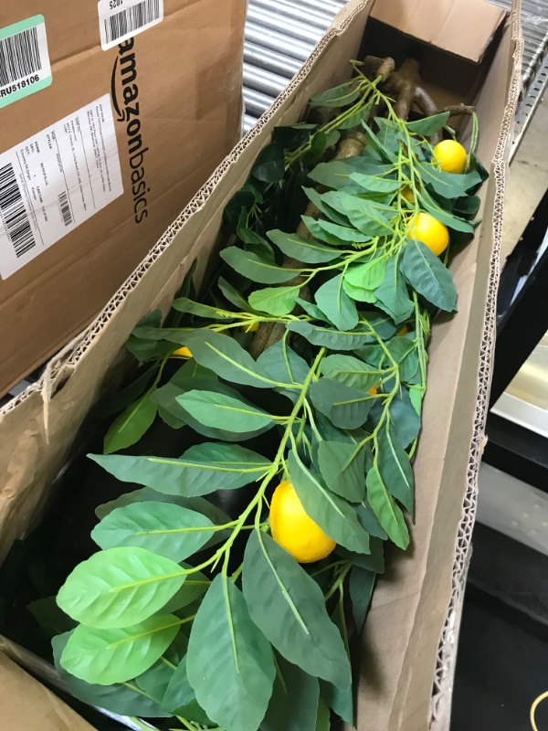 Photo 2 of Artificial Lemon Tree 5ft Fake Lemon Plant in Pot Large Fake Floor Plants Faux Trees Indoor Lemon Decorations for Home Living Room Office 4.5ft