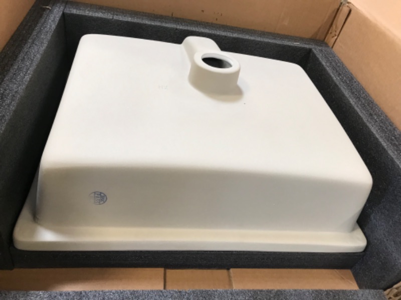 Photo 1 of 20 Inch Undermount Bathroom Sink Rectangle Undermount Sink White Ceramic Under Counter Bathroom Sink with Overflow (19.5"x15.6") 19.5 Inch