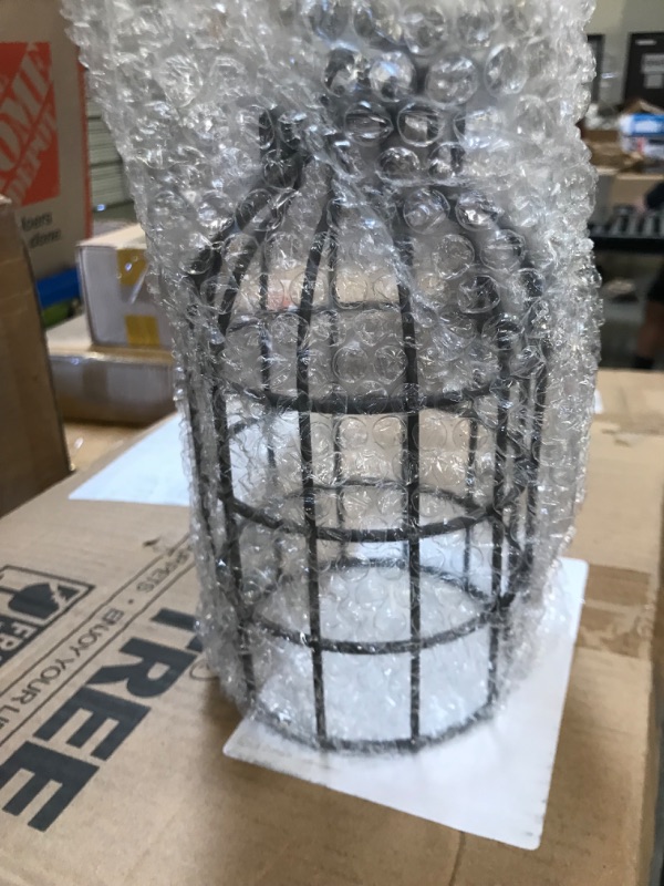 Photo 2 of Wire Metal Cloche Set of 2, Decorative Candle Holder Cage Lanterns for Table and Farmhouse Decor (Rustic Color)
