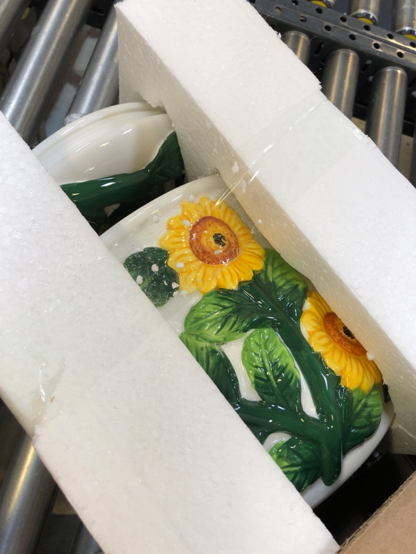 Photo 2 of 3-D Sunflower Hand Painted Cookie Jar, 83076 by ACK