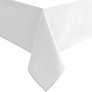 Photo 1 of  Square Tablecloth 52 x 52 Inch White Square Table Cloth,Stain and Wrinkle Resistant Washable Polyester Table Clothes Decorative Fabric Table Cover for Wedding Dining kitchen Parties Card Table White - 52 x 52 Inch