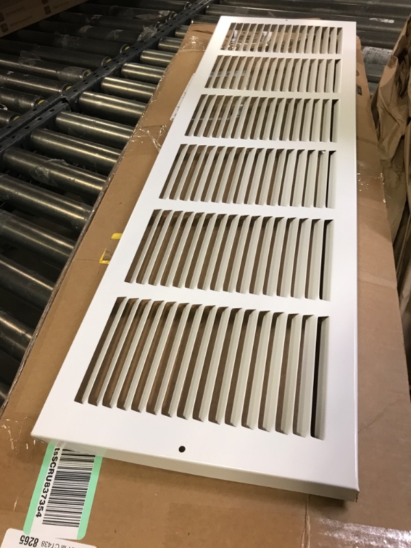 Photo 2 of Handua 30"W x 8"H [Duct Opening Size] Baseboard Return Air Grille | Vent Cover Grill | 7/8" Margin Turnback to Fit Baseboard | White | Outer Dimensions: 31.75"W X 9.75"H for 30x8 Duct Opening 30"W x 8"H [Duct Opening]