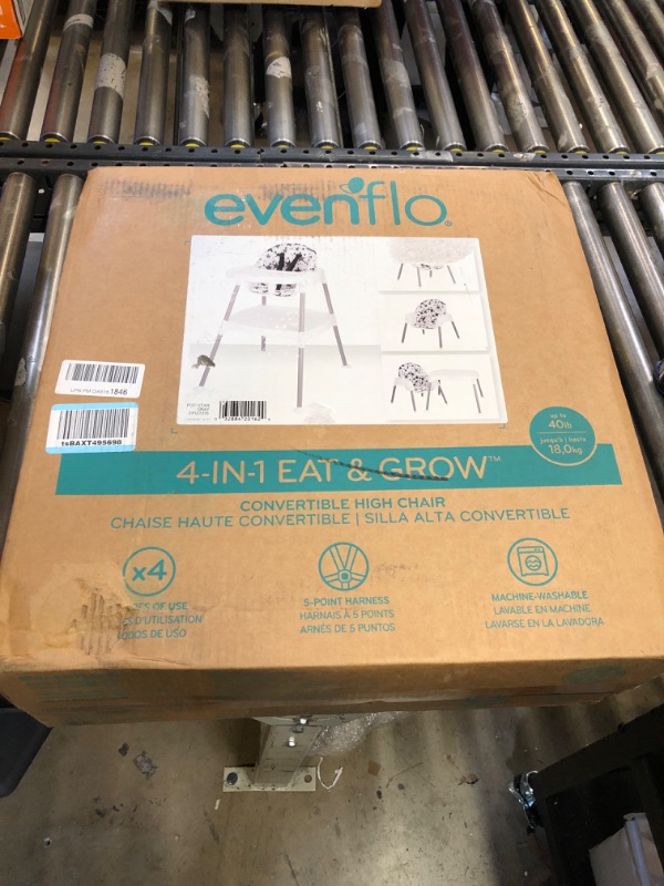 Photo 2 of Evenflo 4-in-1 Eat & Grow Convertible High Chair Pop Star Gray
