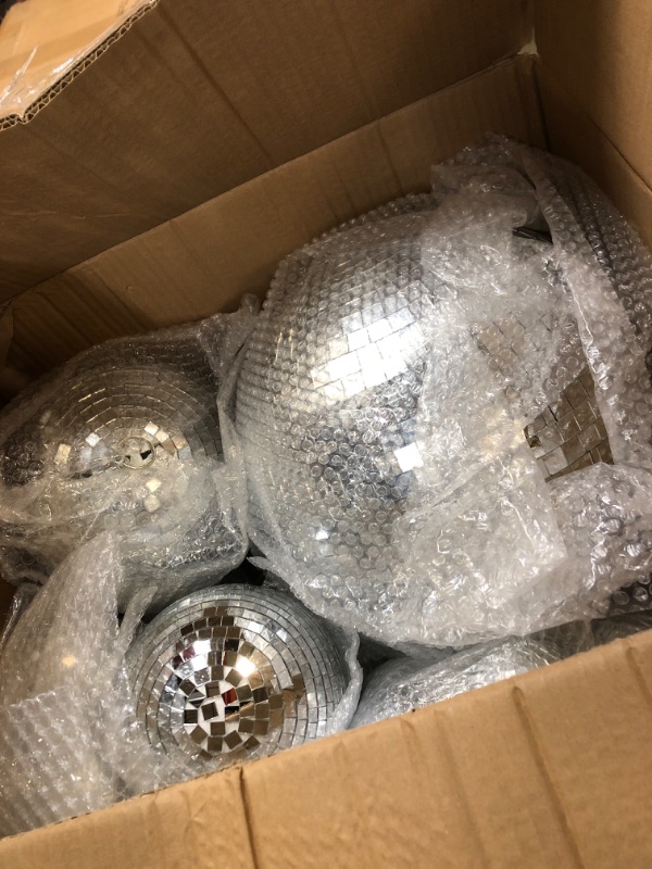 Photo 2 of 17 Pack Large Disco Ball Hanging Disco Ball Small Disco Ball Mirror Disco Balls Decorations for Party Wedding Dance and Music Festivals Decor Club Stage Props DJ Decoration (3.2 Inch)