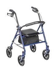 Photo 1 of Drive Medical 10257BL-1 4 Wheel Rollator Walker with Seat Front Wheel Walker Blue Folding+ Folding Walker