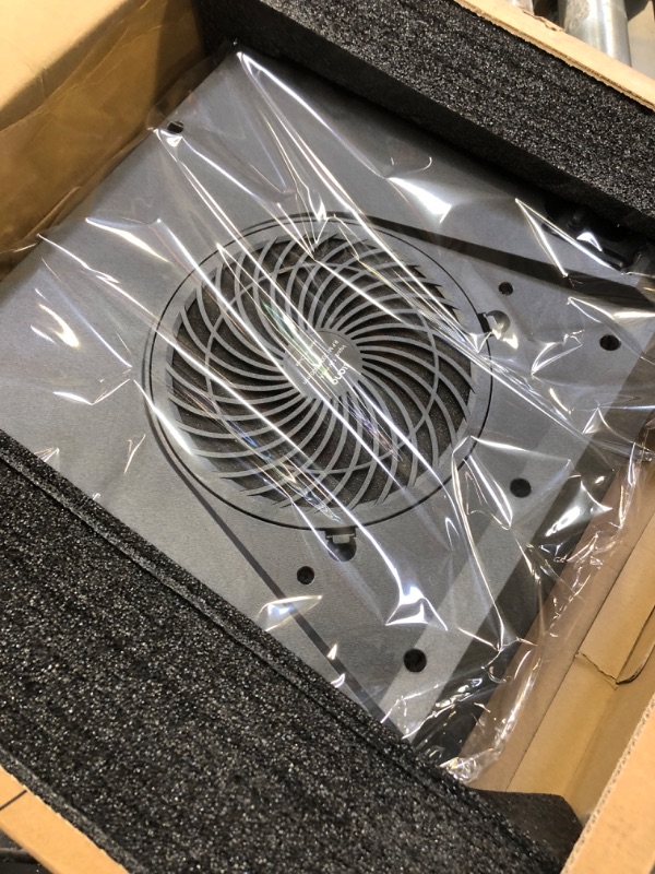 Photo 1 of 2023 New Gaming Laptop Cooling Pad with Powerful Turbofan, RGB Laptop Cooler Radiator with Infinitely Variable Speed, Touch Control, LCD Screen, 3-Port USB, Seal Foam for Rapid Cooling Laptop 15-19in V12(Hub+RGB)