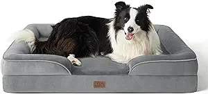 Photo 1 of Bedsure Orthopedic Pet Bed - Large Washable Dog Sofa With Supportive Foam, Removable Cover, Waterproof Lining, Nonskid Bottom - Grey