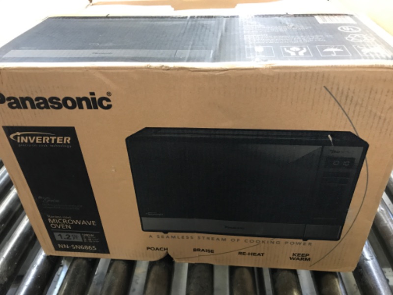 Photo 3 of **ITEM IS FAULTY, FINAL SALE** Panasonic Microwave Oven NN-SN686S Stainless Steel Countertop/Built-In with Inverter Technology and Genius Sensor, 1.2 Cubic Foot, 1200W Stainless Steel / Silver