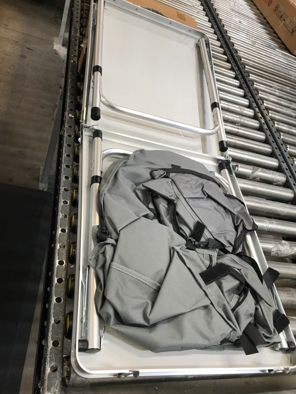 Photo 1 of Outdoor Folding Table, Camping Table with Storage Organizer, Portable Aluminum Composite Panel Lightweight Table, 3 Adjustable Height, for Indoor, BBQ, Party, Picnic, Camping, Hiking, Beach-