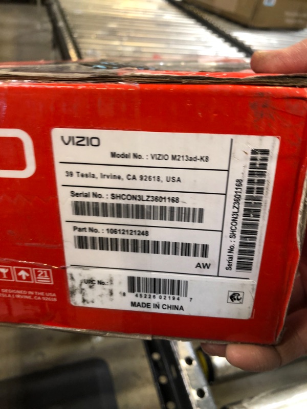 Photo 1 of VIZIO M-Series All-in-One 2.1 Immersive Sound Bar with 6 High-Performance Speakers, Dolby Atmos, DTS:X, Built in Subwoofers and Alexa Compatibility, M213ad-K8, 2023 Model Built-in Subwoofers Virtual Atmos 2.1