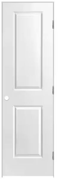 Photo 1 of 24 in. x 80 in. 2 Panel Square Top Left-Handed Hollow-Core Smooth Primed Composite Single Prehung Interior Door
