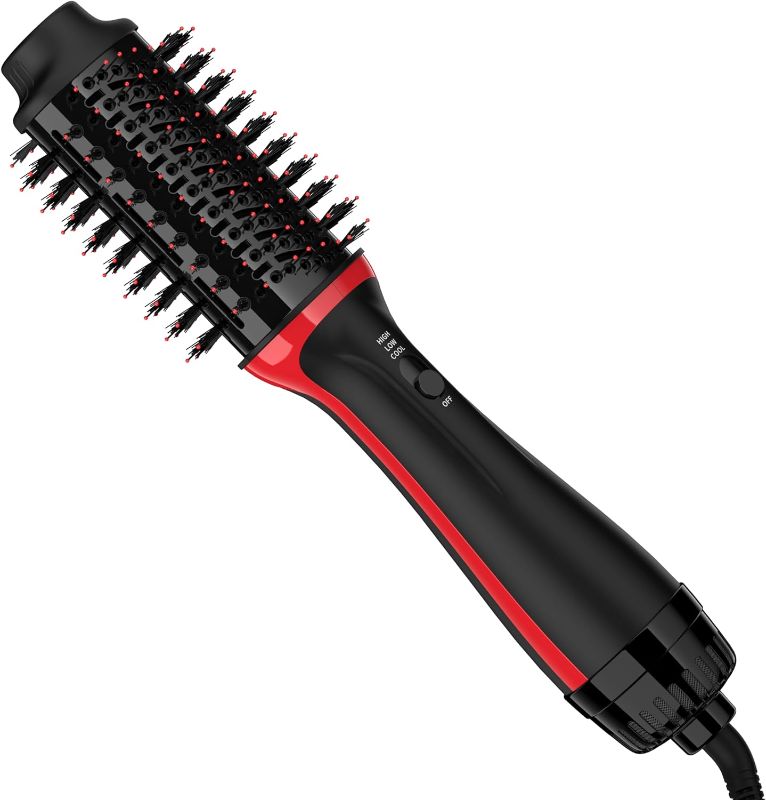 Photo 1 of FSNEY Hair Dryer Brush Blow Dryer Brush in One, One-Step Styler Volumizer with Negative Ion Anti-frizz Ceramic Titanium Barrel Hot Air Hair Straightener Brush
