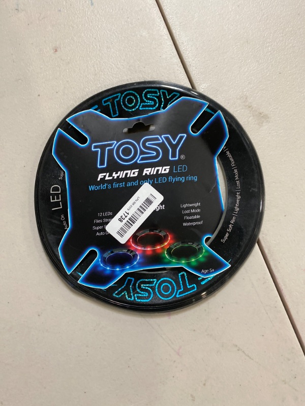 Photo 2 of TOSY Flying Ring - 12 LEDs, Super Bright, Soft, Auto Light Up, Safe, Waterproof, Lightweight Frisbee, Cool Birthday, Camping, Easter Basket Stuffers & Outdoor/Indoor Gift Toy for Boys/Girls/Kids
