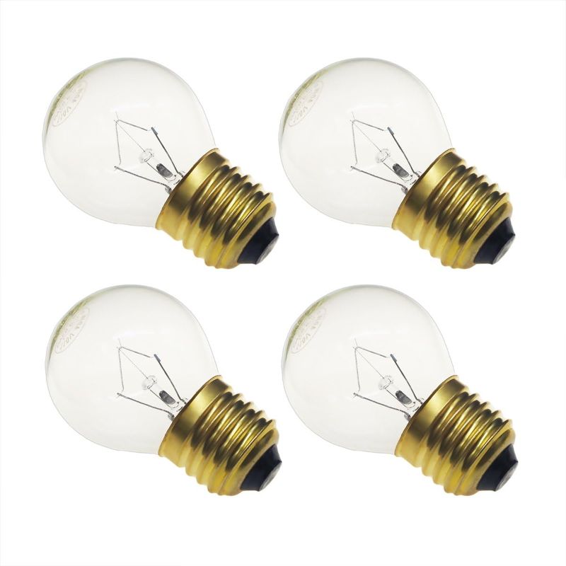 Photo 1 of Jslinter 40 watt Appliance Oven Light Bulb - High Temp - 120v Clear - 415 Lumens - E26/E27 Medium Brass Base - G45 6-Pack
