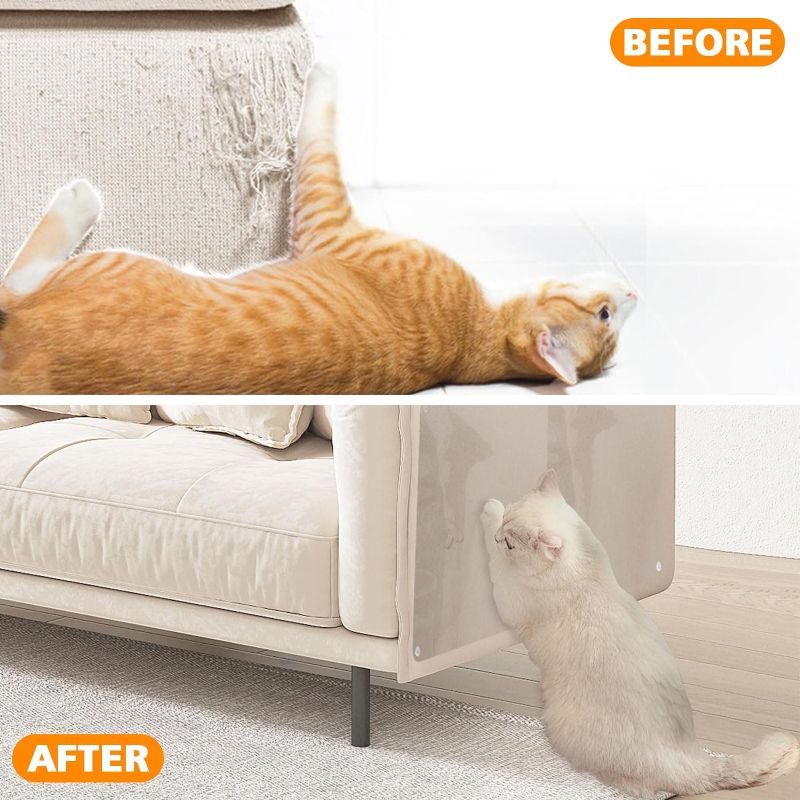 Photo 1 of Cat Anti Scratch Furniture Protector, 16PCS Sofa Protectors for Pets Cat Scratch Deterrent Tape Single Side Couch Protector for Cats Clear Training Tape 
