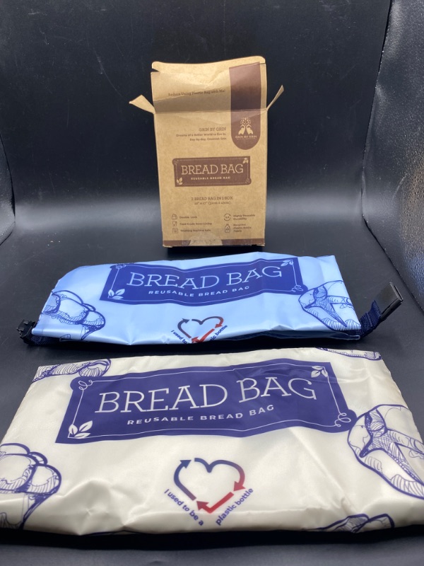 Photo 2 of GRIN BY GRIN- 2 Packs Bread Bags to Keep Fresh, Reusable Zipper for Homemade Loaf, Freezer Storage Bag, Container, Fresh Keeping Extra Large Bags, Food Bag
