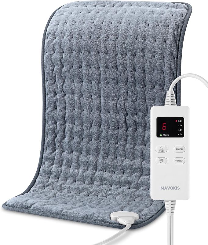 Photo 1 of Heating Pad for Back Pain Relief, MAVOKIS Heating Pads for Cramps with Auto Shut Off Large, 6 Heat Settings Electric Heat Pad for Neck and Shoulder, 12" x 24", Moist Heat Option, Super Soft…
