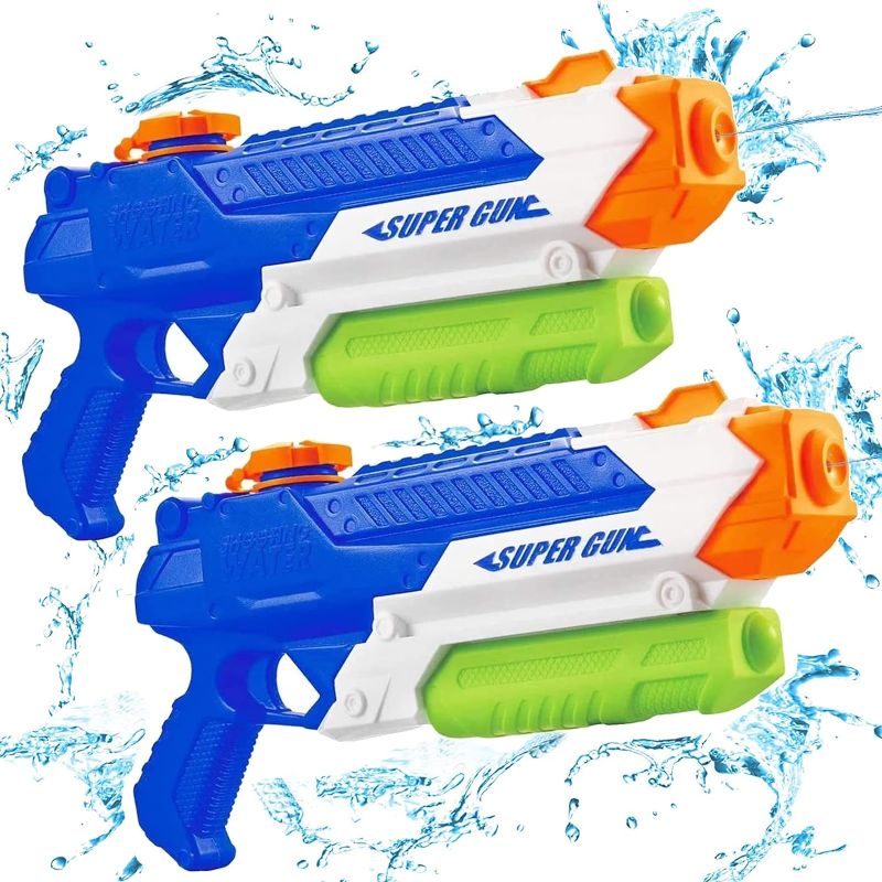 Photo 1 of Water Guns for Kids - Summer Soaker Squirt Guns, 400CC/40ft for 3 Years Old and up Boys Girls Adults - 2 Pack Outdoor Toy for Swimming Pool Yard Lawn Beach
