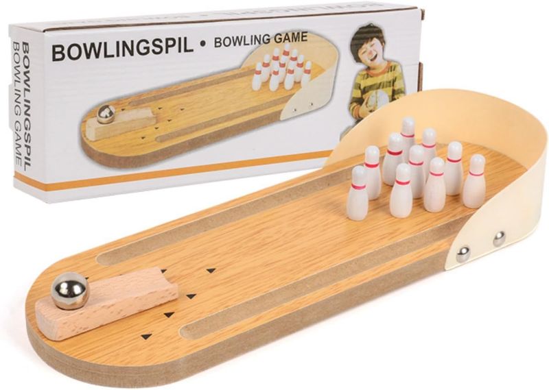 Photo 1 of ASKAWTE Mini Bowling Set, Tabletop Mini Bowling Game Desktop Bowling Game Toy Tiny Home Bowling Alley for Office White Elephant Gifts for Adults K-ids Party Favors Stocking Stuffers New
