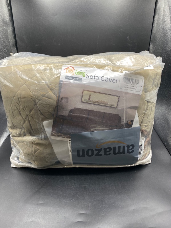 Photo 2 of Easy-Going Waterproof Recliner Sofa Cover with Pocket, 1-Piece Reversible Couch Cover for 3 Seat Recliner, Washable Protector with Elastic Straps for Dogs (Recliner Sofa, Brown/Beige)
