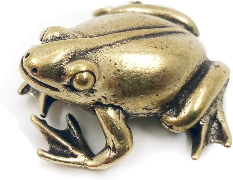 Photo 1 of Brass Frog Figurine,Animals Brass Decor Ornaments Home Tea Table Feastival Decorations, Decorative Ornaments for Living Room, Bedroom
