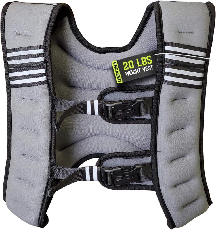 Photo 1 of Encased Weighted Vest for Men/Women Workout, Adjustable Vest for Running/Sports Training - Black
