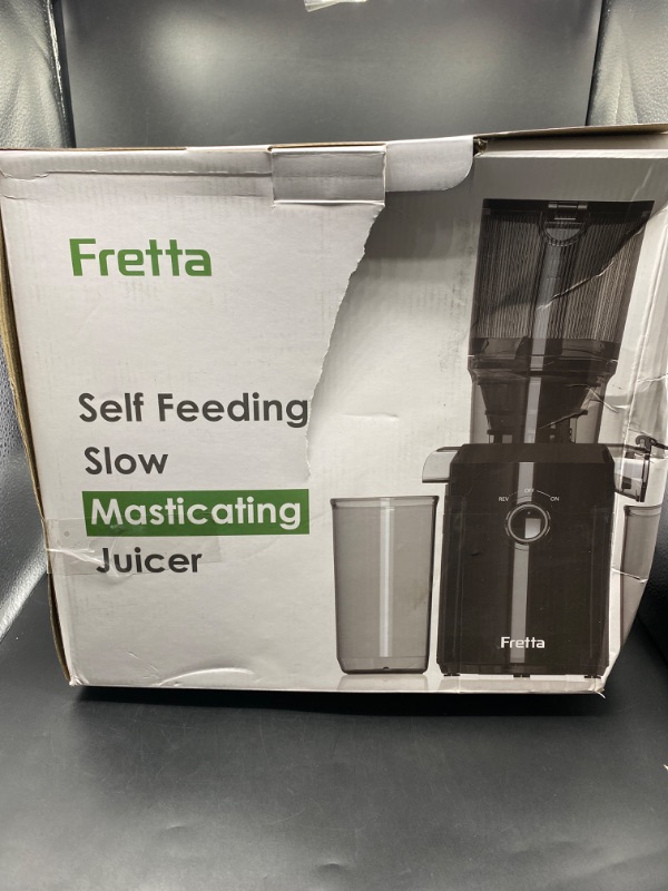 Photo 2 of Cold Press Juicer Machines,Fretta Slow Masticating Juicer Machines with 4.25" Large Feed Chute,Fit Whole Fruits & Vegetables Easy Clean Self Feeding,High Juice Yield,BPA Free (Black)
