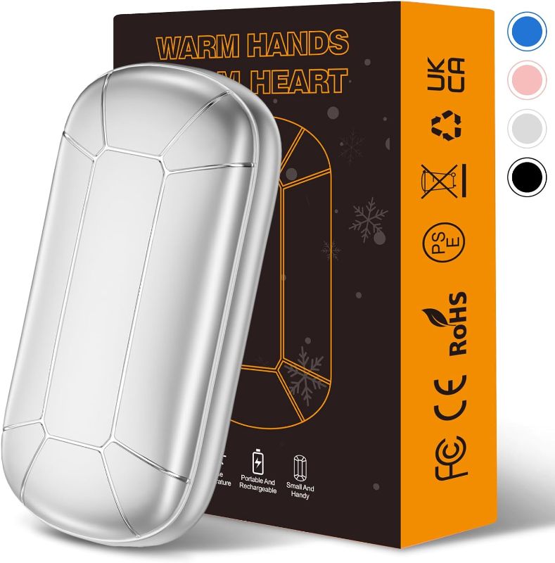 Photo 1 of 8000mAh Hand Warmers Rechargeable, Portable Electric Handwarmers, Double-Sided Heating USB Pocket Heater Therapy Great for Raynauds, Hunting, Golf, Camping, Women Mens Gifts
