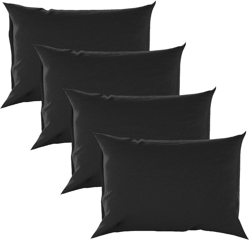 Photo 1 of Cooling 4-Piece Bamboo Pillowcase Set (10 Colors) - Organic 100% Viscose from Bamboo Pillow Cases -Soft, Cool, and Breathable - Premium Envelope Pocket - 20x40 inches (King Size, Black)
