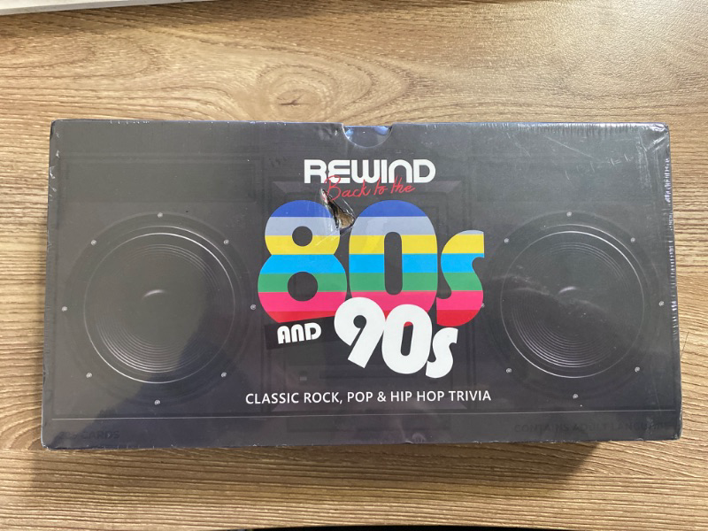 Photo 2 of Mojo Games, Rewind, Back to The 80's and 90's Music Trivia - Nostalgic Pop Culture, Rock, Pop and Hip Hop Card Game for Family and Friends Game Night (Music Trivia)
