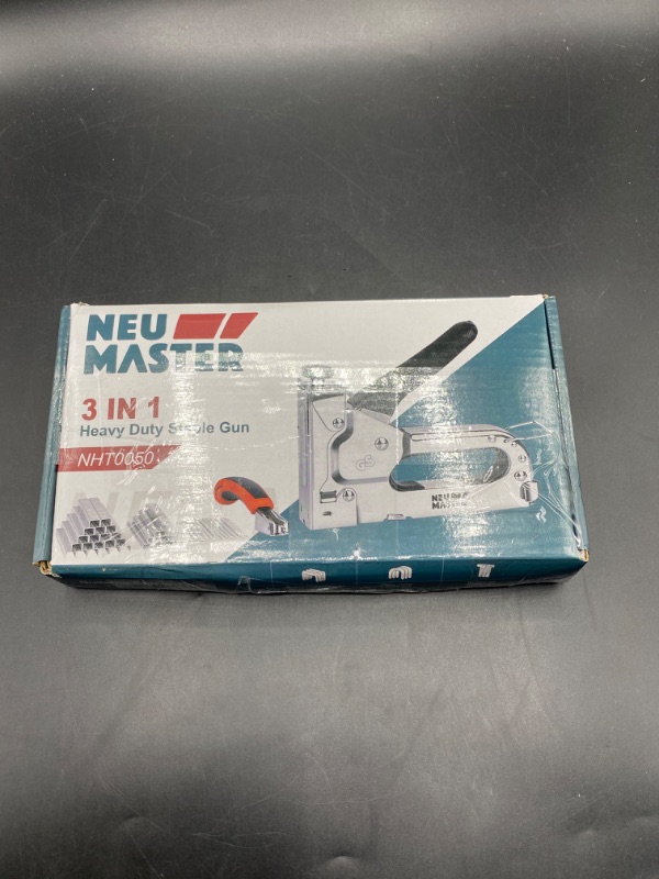 Photo 2 of NEU MASTER 3 in 1 Staple Gun, Manual, Heavy Duty with Stapler Remover and 2000Pcs Staples for Upholstery, Fixing Material, Decoration, Carpentry, Furniture
