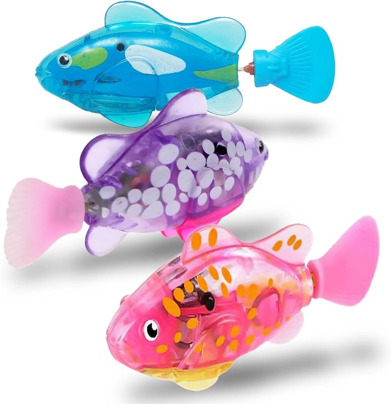 Photo 1 of Pawdoria Interactive Cat Toy - Robotic LED Fish 3-Pack | Water-Activated Swimming Simulator | Battery-Operated Playful Pet Fish
