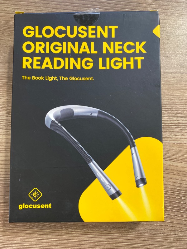 Photo 2 of Glocusent LED Neck Reading Light, Book Light for Reading in Bed, 3 Colors, 6 Brightness Levels, Bendable Arms, Rechargeable, Long Lasting, Perfect for Reading, Knitting, Camping, Repairing
